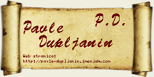 Pavle Dupljanin vizit kartica